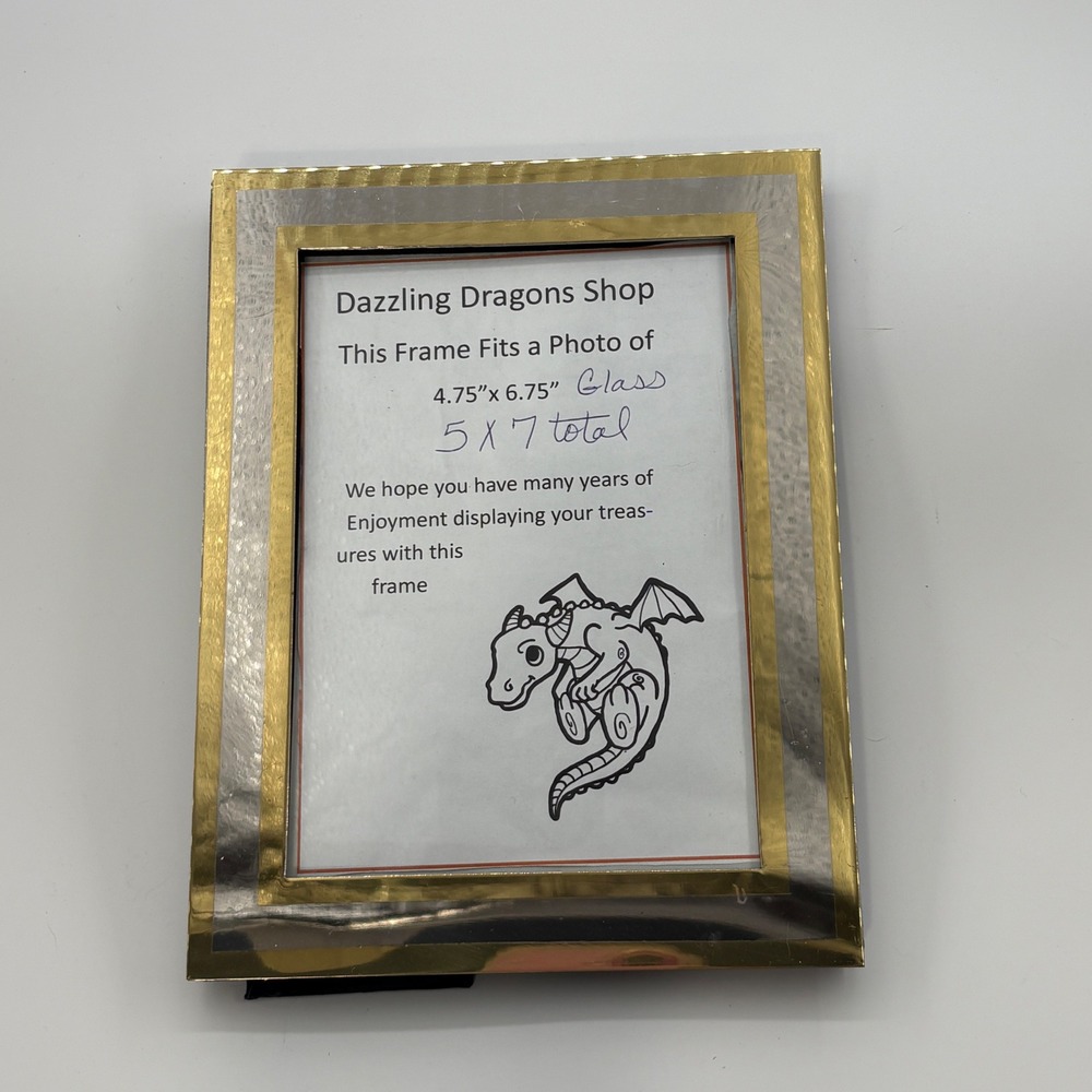 Modern Two Tone Gold Silver Photo Frame 5x7 Metallic Textured Picture‎ Frame
